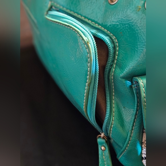 COWGIRL TRENDY Conceal Carry Purse Handbag Turquoise Teal Anchor Ship Wheel *NEW - Picture 8 of 11